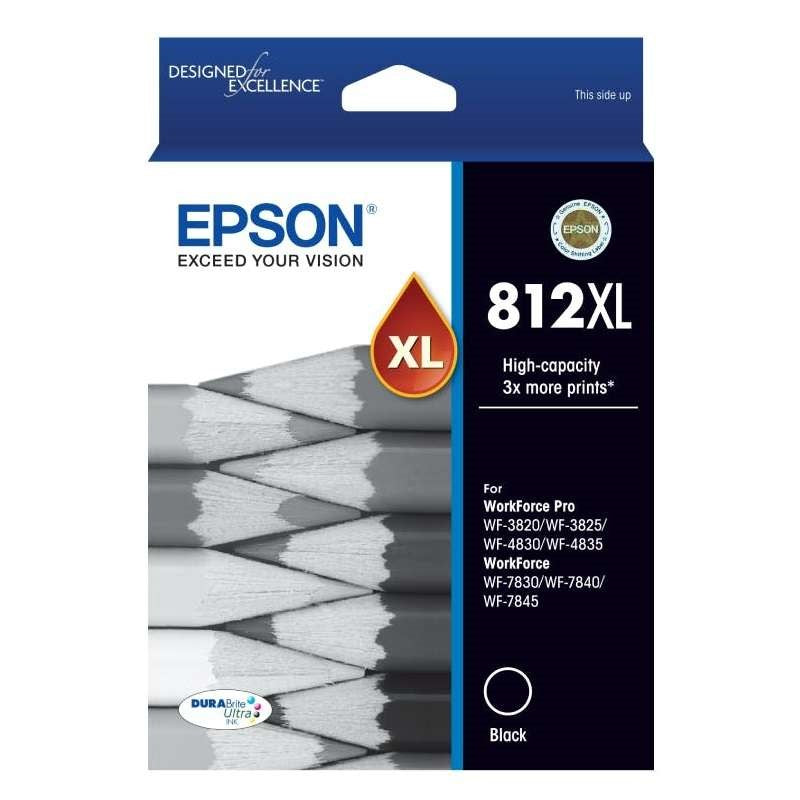 Inkjet Ink Cartridge - Epson DURABrite Ultra Original 812XL (Black Pack)