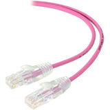 Alogic Ultra Slim Pink Cat6 Network Cable, 0.5m, with gold-plated RJ-45 connectors for reliable, high-density connectivity.