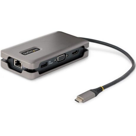 USB-C multiport adapter with HDMI/VGA, 4K 60Hz output, 3-Port USB hub, and 100W PD, ideal for travel and seamless connectivity.