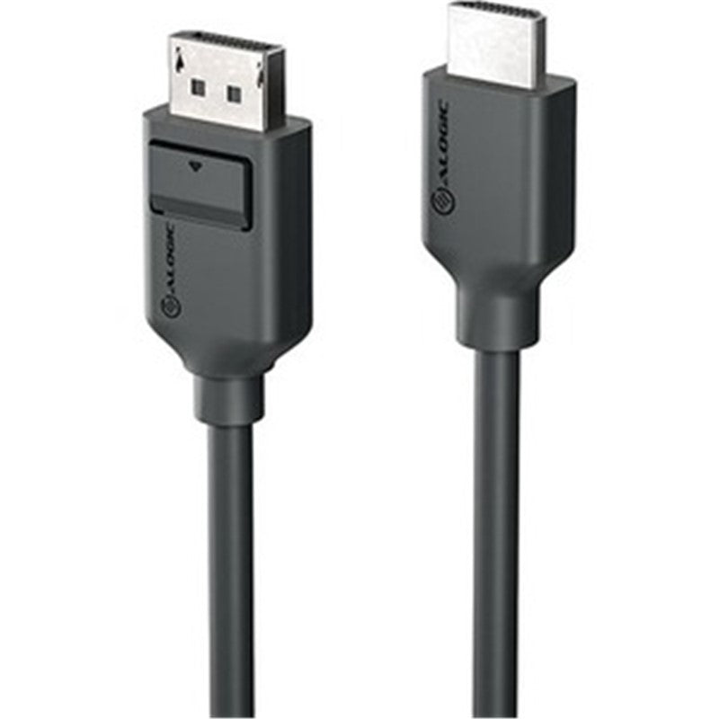 Alogic DisplayPort to HDMI cable (1M) connects laptops to HDMI displays, supporting 1080p video and high-quality audio.