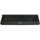 Black Belkin KVM Remote Control with integrated backlit keyboard for secure KVM management and easy channel selection.