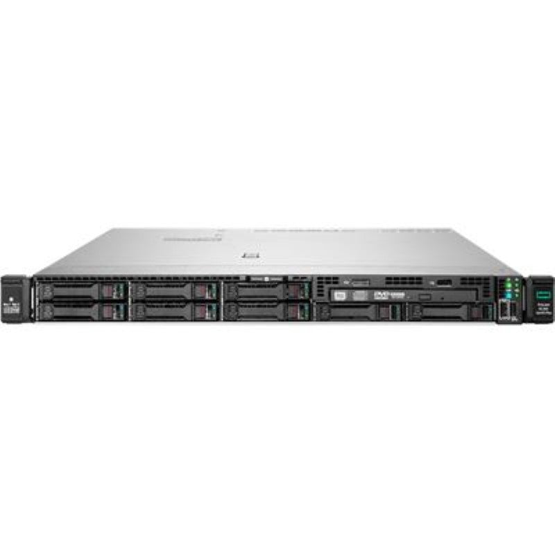 HPE ProLiant DL360 G10 Rack Server with Intel Xeon Silver, 32GB RAM, 8 hot-swappable SFF bays, and 10 GbE connectivity.