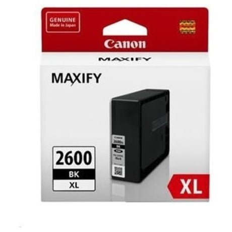 Black ink cartridge for Canon MB5060/MB5360, offering high-capacity, clarity, and easy installation for professional prints.