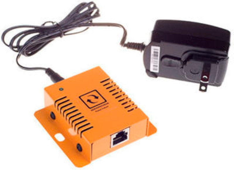 ServersCheck DC Power Failure Sensor Probe in robust steel, designed for indoor use, ensures critical power monitoring.