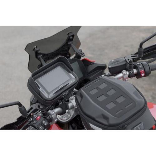 SW MOTECH UNIVERSAL GPS MOUNT KIT WITH NAVI CASE 2 SOCKET ARM FOR HANDLEBAR/MIRR
