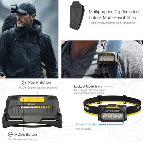 NITECORE 800 LUMEN USB RECHARGEABLE LED HEADLAMP GREEN