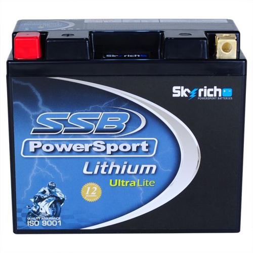 MOTORCYCLE AND POWERSPORTS BATTERY LITHIUM ION PHOSPHATE 12V 6AH 120CCA BY SSB H