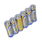 MAXELL ALKALINE AA SIZE BULK SIX PACK BATTERIES SHRINK WRAP PACKAGING
