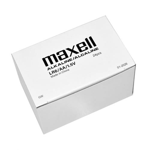 MAXELL ALKALINE AA SIZE BULK SIX PACK BATTERIES SHRINK WRAP PACKAGING