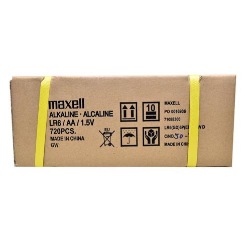 MAXELL ALKALINE AA SIZE BULK SIX PACK BATTERIES SHRINK WRAP PACKAGING