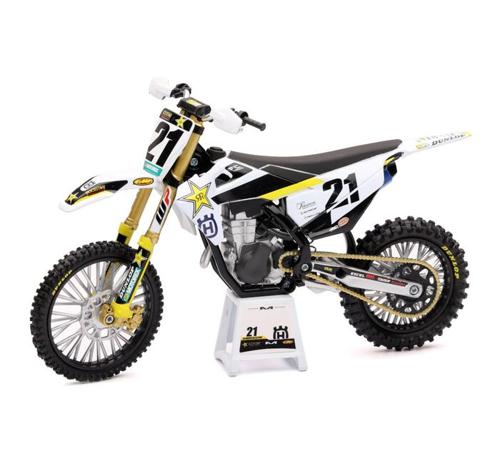MODEL DIRT BIKE HUSQVARNA FC450 1:12 SCALE BY NEW RAY FACTORY RACING ROCKSTAR EN