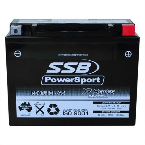 MOTORCYCLE AND POWERSPORTS BATTERY (Y50N18L-A2) AGM 12V 21AH CCA450 SSB HIGH PER