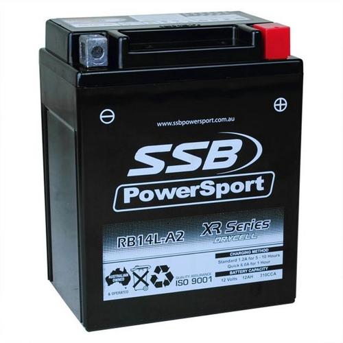 MOTORCYCLE AND POWERSPORTS BATTERY (YB14L-A2) AGM 12V 12AH 310CCA BY SSB HIGH PE