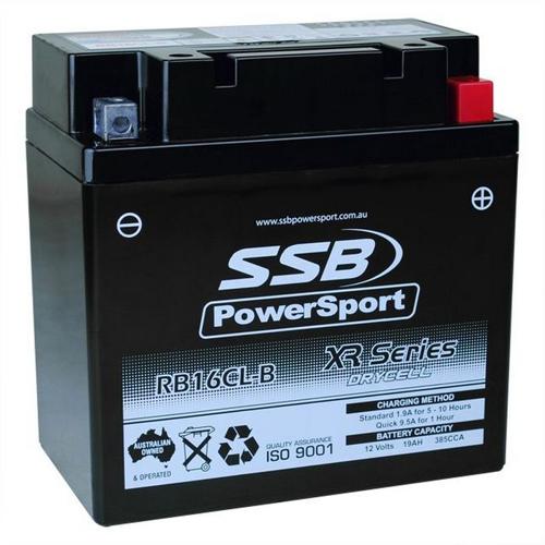 MOTORCYCLE AND POWERSPORTS BATTERY (YB16CL-B) AGM 12V 19AH 385CCA BY SSB HIGH PE