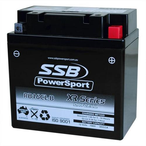 MOTORCYCLE AND POWERSPORTS BATTERY (YB16CL-B) AGM 12V 19AH 385CCA BY SSB HIGH PE