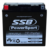MOTORCYCLE AND POWERSPORTS BATTERY (YT14B-4) AGM 12V 1.2AH 310CCA BY SSB HIGH PE