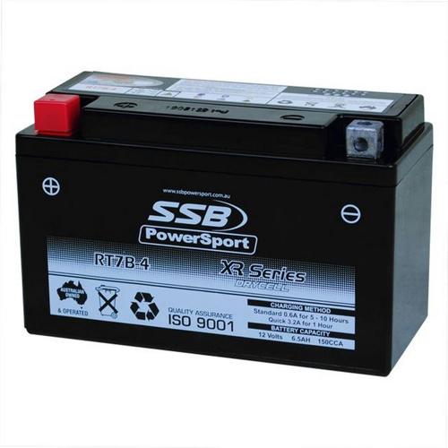 MOTORCYCLE AND POWERSPORTS BATTERY (YT7B-4) AGM 12V 6AH 150CCA BY SSB HIGH PERFO