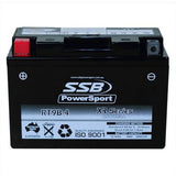MOTORCYCLE AND POWERSPORTS BATTERY (YT9B-4) AGM 12V 8AH 200CCA BY SSB HIGH PERFO