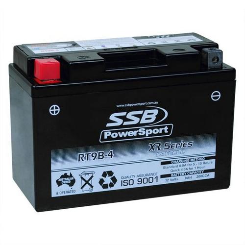 MOTORCYCLE AND POWERSPORTS BATTERY (YT9B-4) AGM 12V 8AH 200CCA BY SSB HIGH PERFO