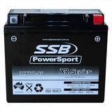 MOTORCYCLE AND POWERSPORTS BATTERY (YTX20L-BS) AGM 12V 18AH 400CCA BY SSB HIGH P
