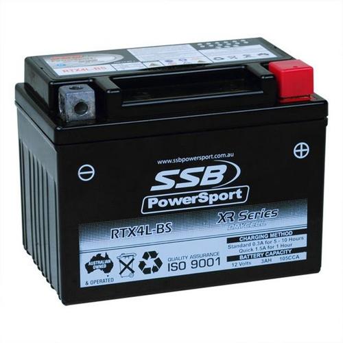 MOTORCYCLE AND POWERSPORTS BATTERY (YTX4L-BS) AGM 12V 3AH 105CCA SSB HIGH PERFOR