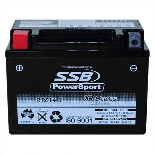 MOTORCYCLE AND POWERSPORTS BATTERY (YTZ14-S) AGM 12V 11.2AH 340CCA SSB HIGH PERF