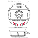 CERWIN VEGA 12" ACTIVE SPARE TYRE WHEEL SUBWOOFER 600 WATT MAX