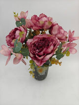 Artificial Mixed Peony Flower Bush - Large - Light Purple