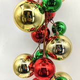 Christmas Bauble Garland - Gold Red Green - 200cm