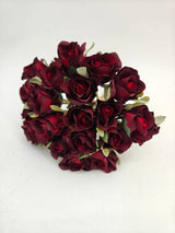 Artificial Rose Bud Posy - Burgundy - 20 Buds - 29cm