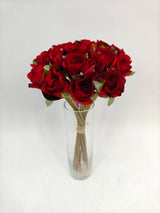 Artificial Rose Bud Posy - Red - 20 Buds - 29cm