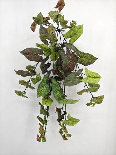 Artificial Hanging Velvet Nephthytis Leaf - Green