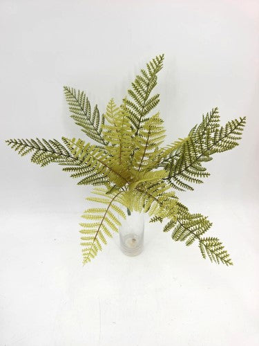 Artificial Fern Leaf Bush - Green and Yellow