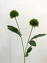 Artificial Pom Pom Flower Spray - Green - 2 Heads