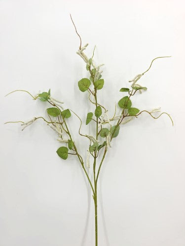 Artificial Caterpillar Flower Spray - White and Green