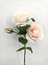 Artificial Angus Rose Spray - Soft Pink - 3 Buds