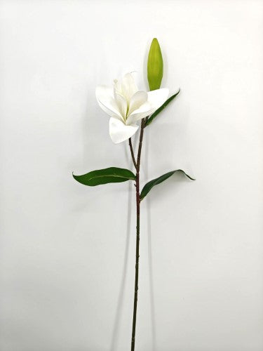Artificial Lily Flower Spray - White PU - 70cm