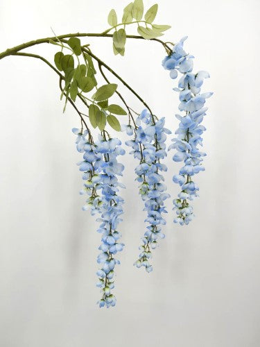 Artificial Wisteria Flower Spray - Light Blue - 100cm