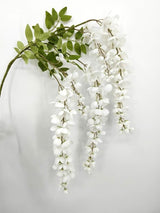 Artificial Wisteria Flower Spray - White - 100cm