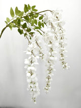 Artificial Wisteria Flower Spray - White - 100cm