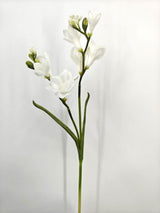 Artificial Freesia Flower Spray - Real Touch - White - 57cm