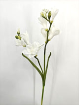 Artificial Freesia Flower Spray - Real Touch - White - 57cm