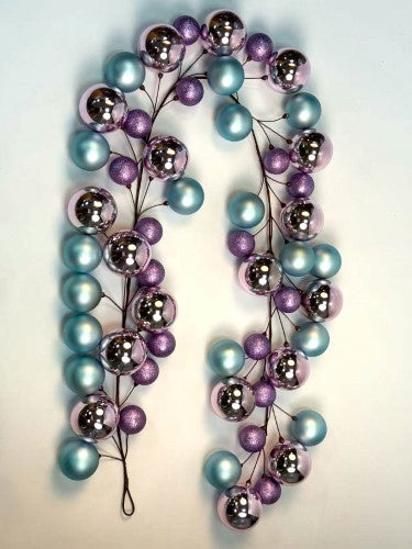Mixed Christmas Bauble Ball Garland - Morandi - 200cm