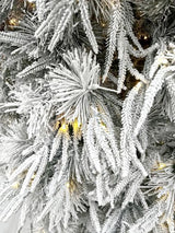 Snowy Pine Christmas Tree with 420 Lights and Pinecones - 7.5ft