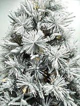 Snowy Pine Christmas Tree with 420 Lights and Pinecones - 7.5ft