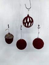 Christmas Tree Baubles - Large Burgundy - Box of 4