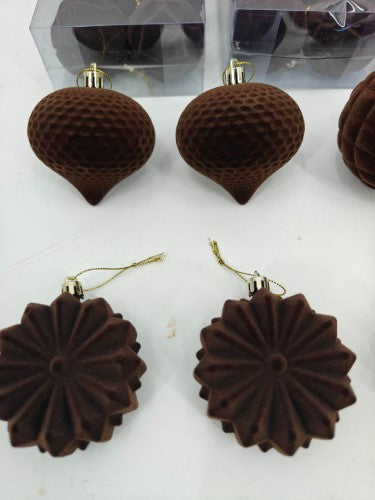 Velvet Christmas Tree Baubles - Copper - Set of 48