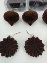 Velvet Christmas Tree Baubles - Copper - Set of 48