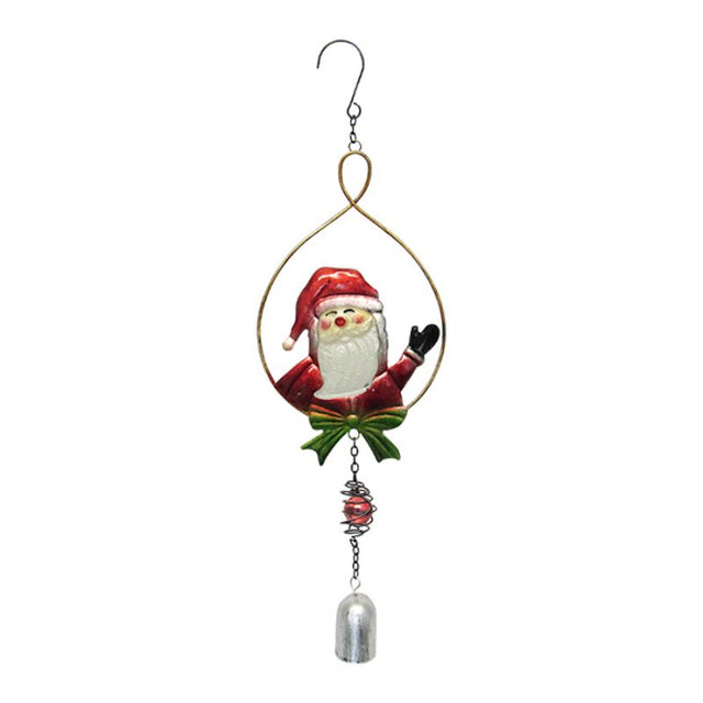 Glass ornament featuring a swinging Santa, 38cm tall, adding festive cheer to outdoor holiday decor.