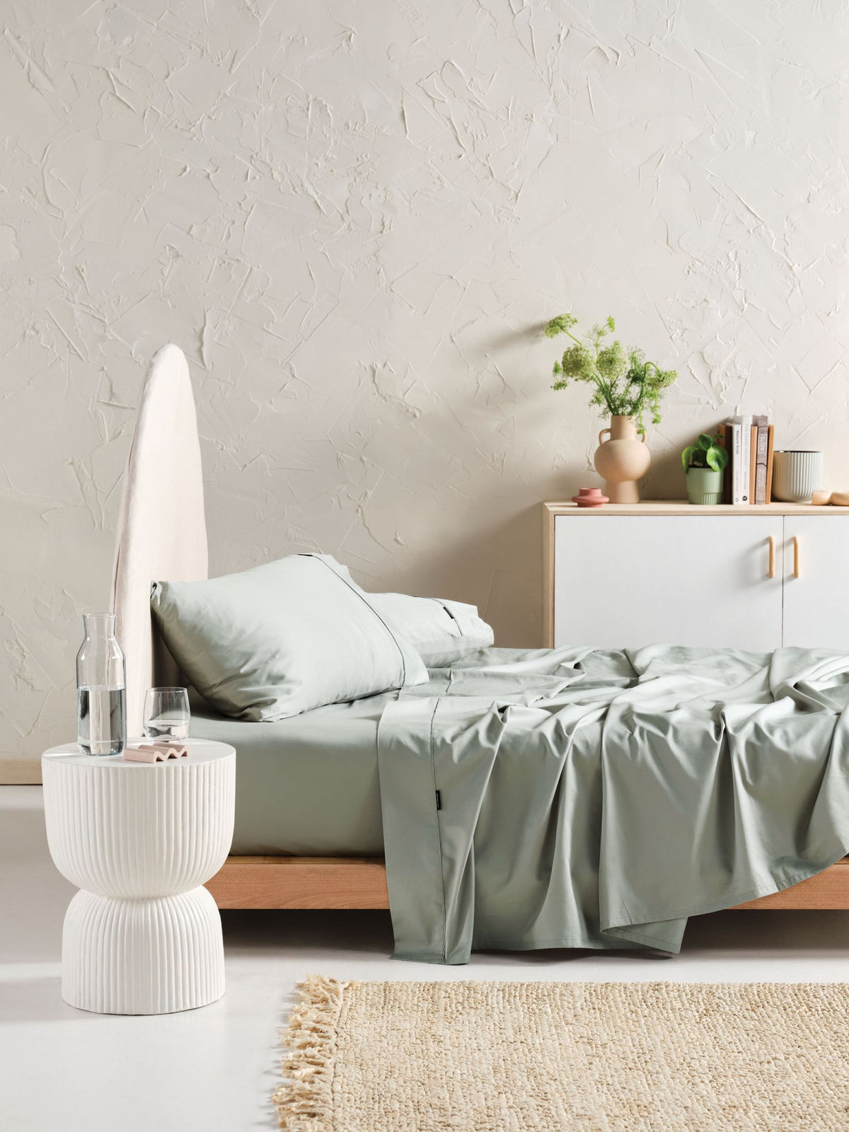 Augusta Sheet Set By Linen House - Green Gum - King
